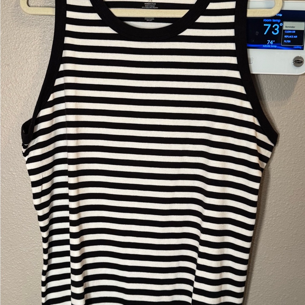 SONOMA Black and White Striped Women's Tank Top
